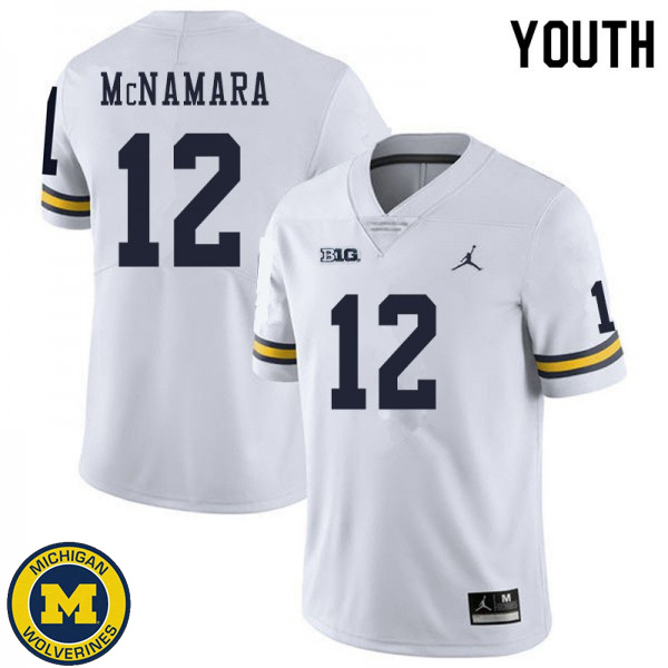 Youth University of Michigan #12 Cade McNamara White Official Game Jersey